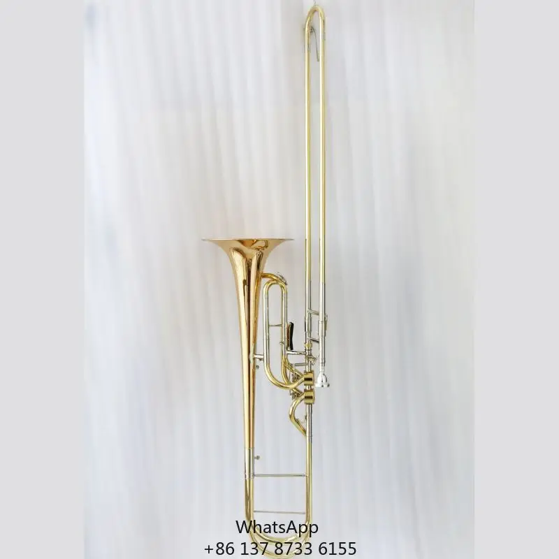 Gold Copper Bell Contrabass Trombone High Grade Contrabass Trombone With Hagmann Valve