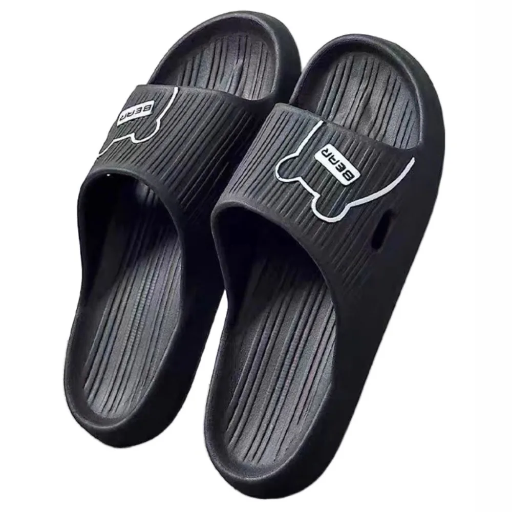 

Candy Color Cartoon Bear Platform Slippers Women Soft Sole Anti Slip Slide Sandals Simple Beach Shoes Slippers for Men Shower