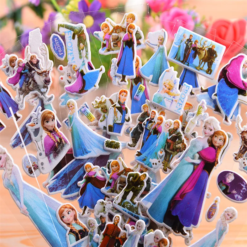 

1/6/12 Sheets Disney Princess Frozen 2 Princess Stickers Computer Refrigerator Washing Machine Phone Decorative sticker