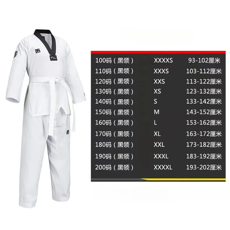 New Mooto Black Taekwondo Unforms Professional World Taekwondo tracking doboks kids black&red collar Adult black collar WT dobok