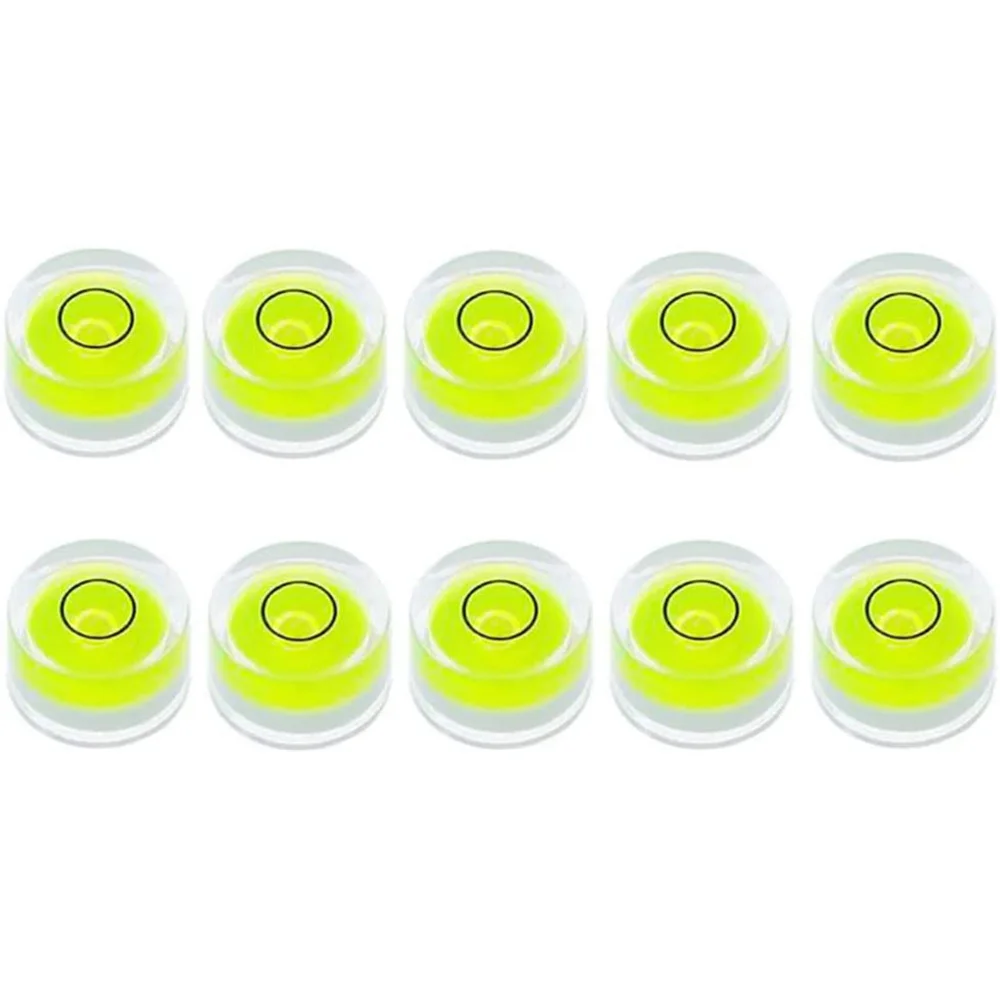 10Pcs Mini Bubble Spirit Level 10X6mm Circular Bullseye Bubble Levels for Leveling Tripod Telescope 10X6mm, Non-Adhesive ZJY
