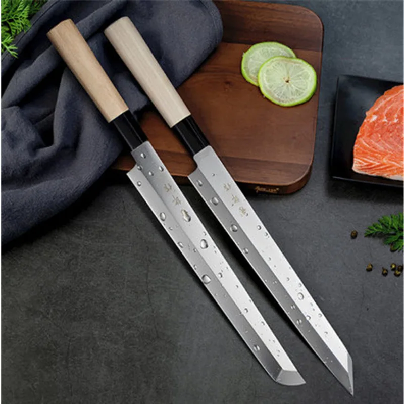 Sashimi Suchi Japanese Knife Fish Filleting Knife Cleaver Meat Slicing Knives Utility Chef Knife Stainless Steel Kitchen Knives