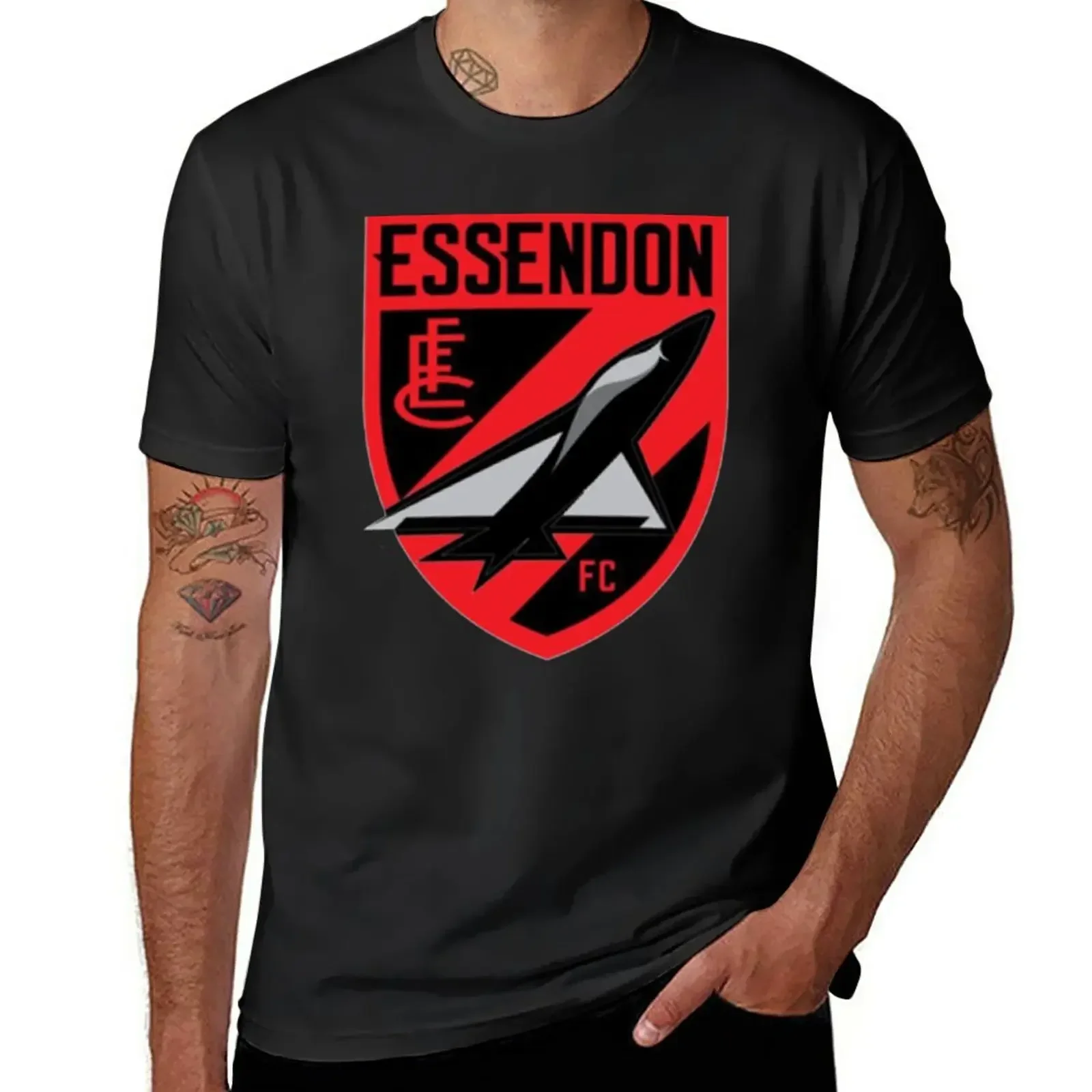 Hippie Clothes Kawaii Clothes Mens Plain TShirts Essendon Football Club T-Shirt Men Clothing Oversized Graphic Summer Funny Tops