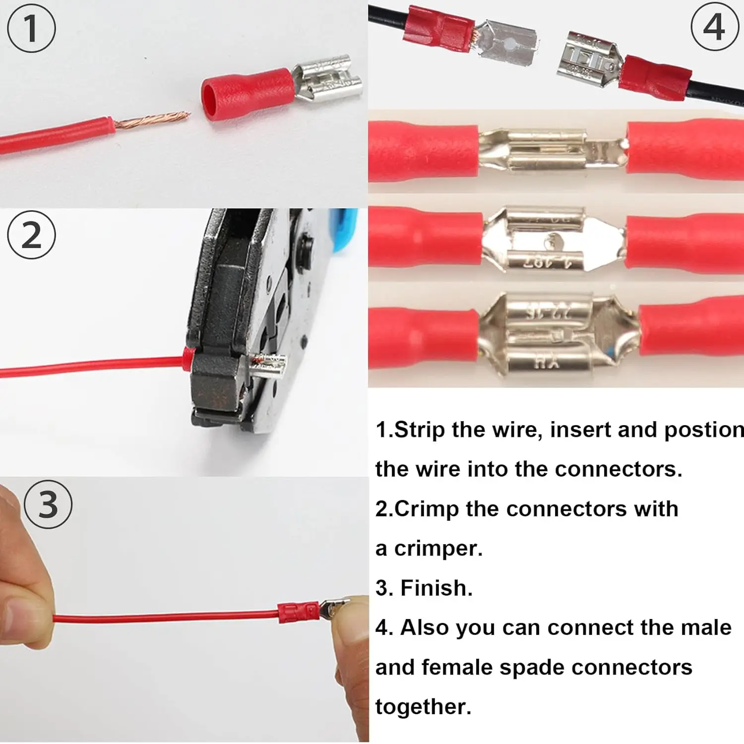 280pcs Wire Connector Kit Male Female Insulated Terminals Cold Crimp Terminals Assorted Crimp Terminals Spade Butt Connector Kit image 5
