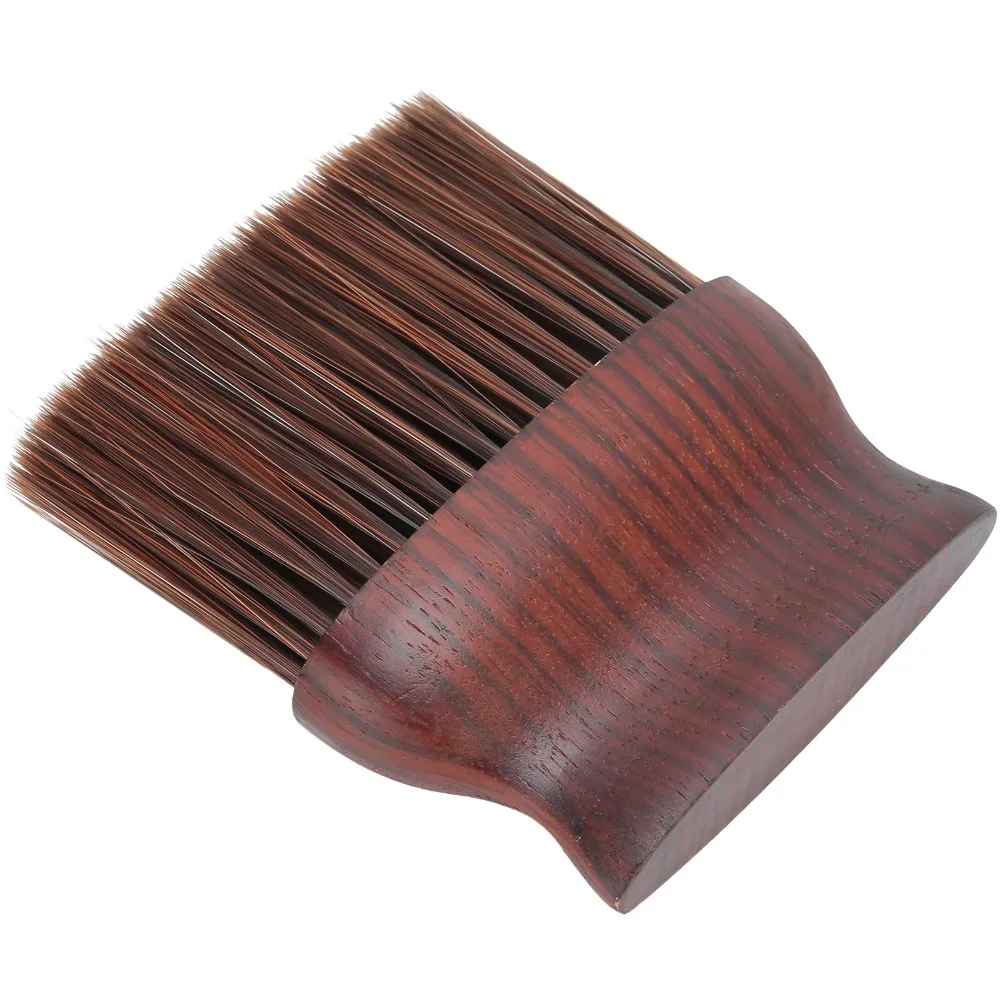 

Rubberwood + Nylon Barber Neck Duster Brush Soft Hair Red Brown Hair Duster Brush Durable Portable Barber Shop Neck Brush