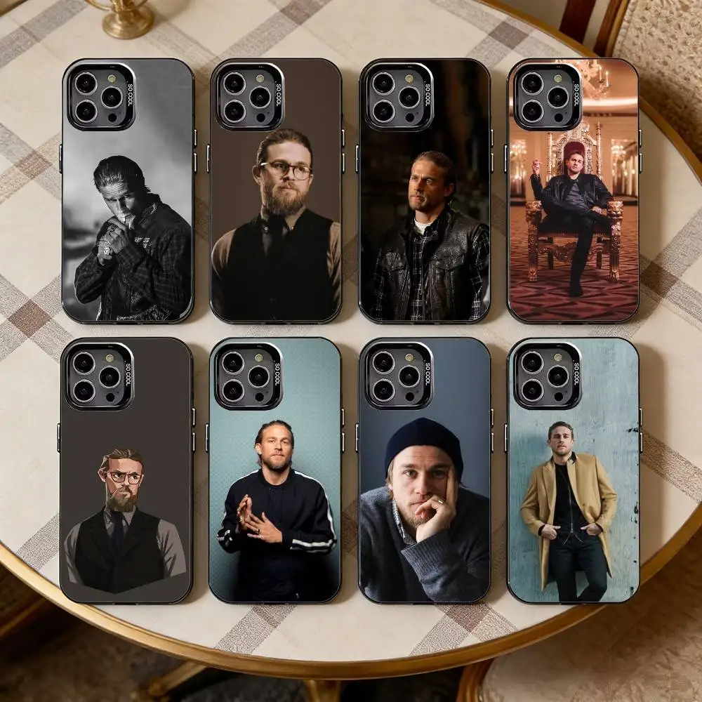 

C-Charlie H-Hunnam Phone Case For iPhone17,16,15,14,13,12,11 Plus,Pro Max Black Candy silver phone case