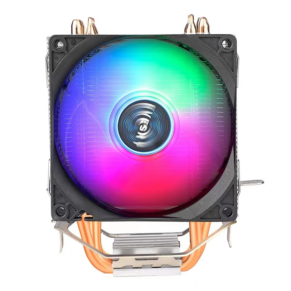 Ventilador rgb com 4 heat pipe, 9cm, com rolamentos hidráulicos, efeito de luz colorido, acessórios de computador, intel, amd