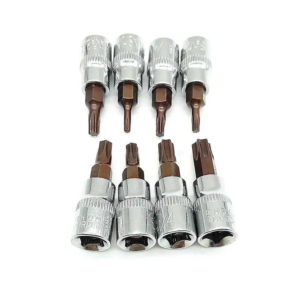 1pc Torx Screwdriver Bit 1/4 Inch Drive Socket Ratchet Socket Wrench Adapter Hand Tools T8 T10 T15 T20 T25 T27 T30 T40