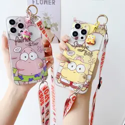 Sponge Patrick For Xiaomi Redmi 8 9 10 11 A Note 7 8 9 10 11 12 S Pro Case Wrist Strap Ornament