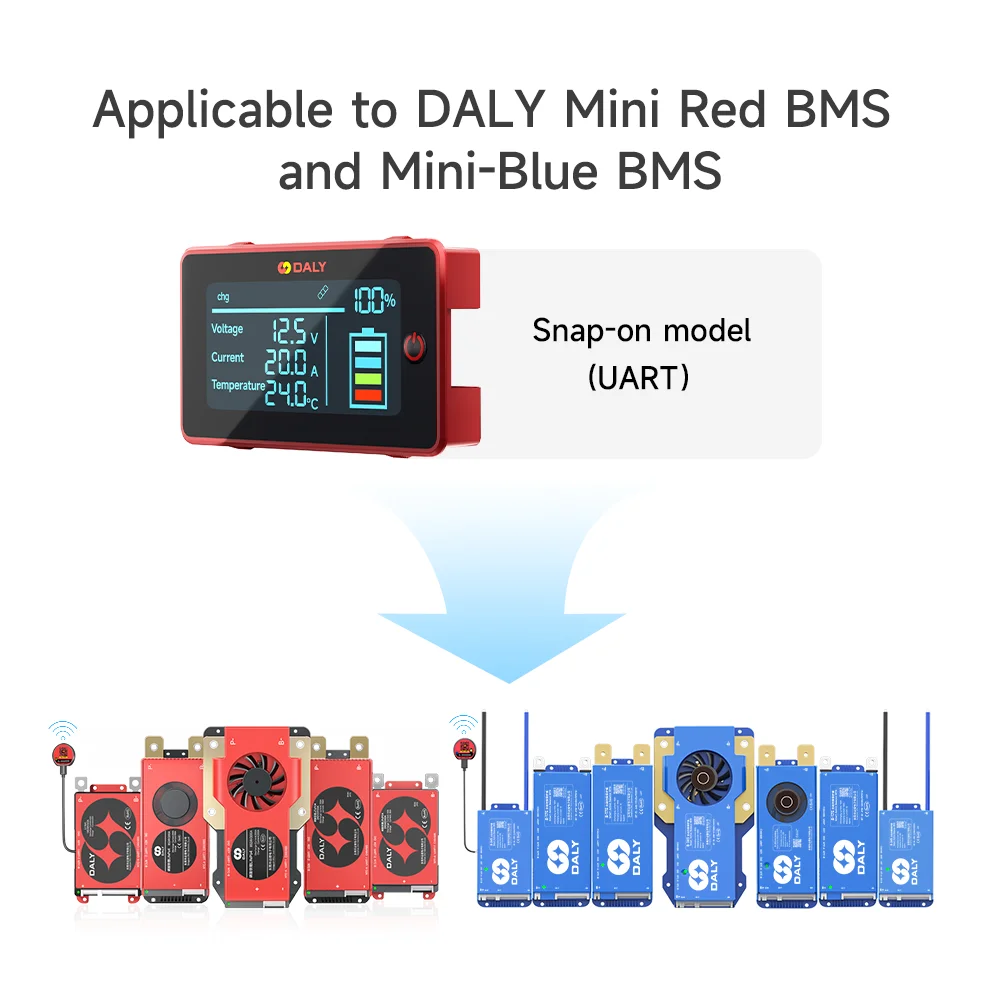Daly BMS Accessories 3.0in LCD Screen Cable UART for DalyBMS Red Blue BMS New Version