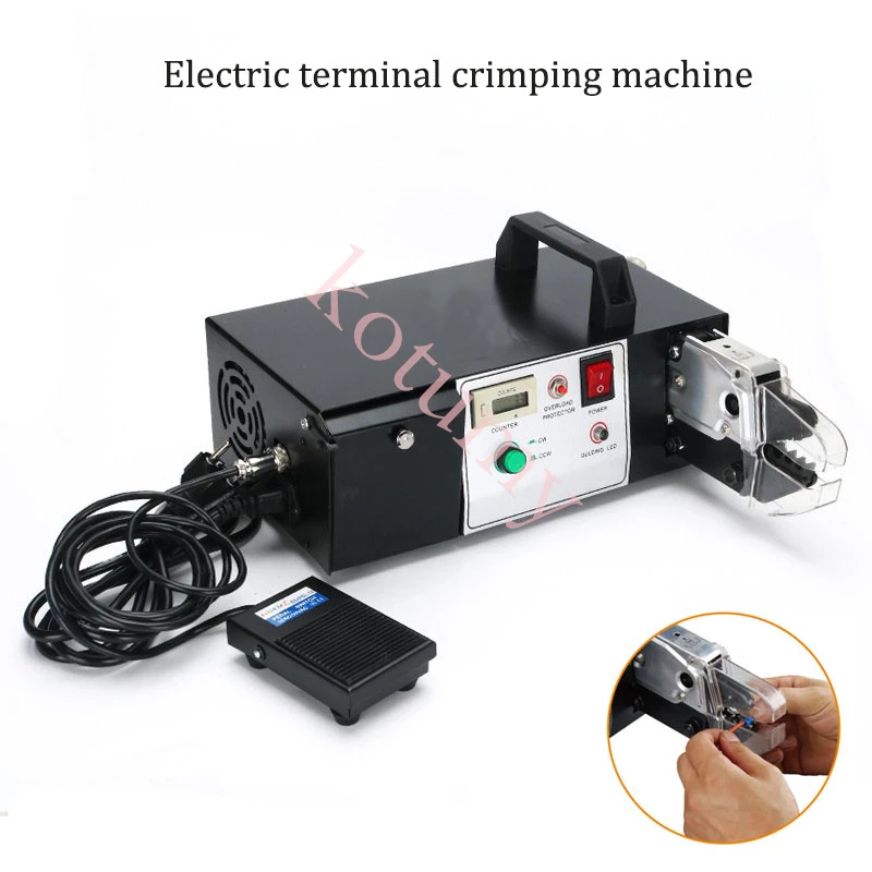 220V 110V Automatic Terminal Crimping Machine Electric Crimping Pliers Crimper Tools With 8 Crimping Dies