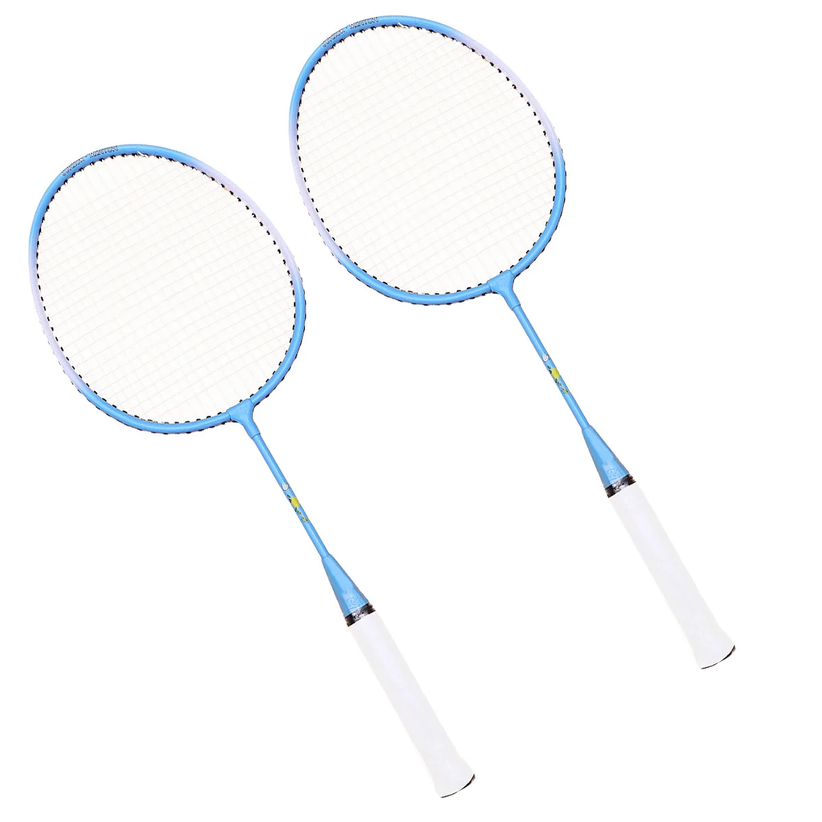 1Pair Aluminium Alloy Cartoon Badminton Racket Lightweight Outdoor Sports Training Paternity Blue Badminton Racket