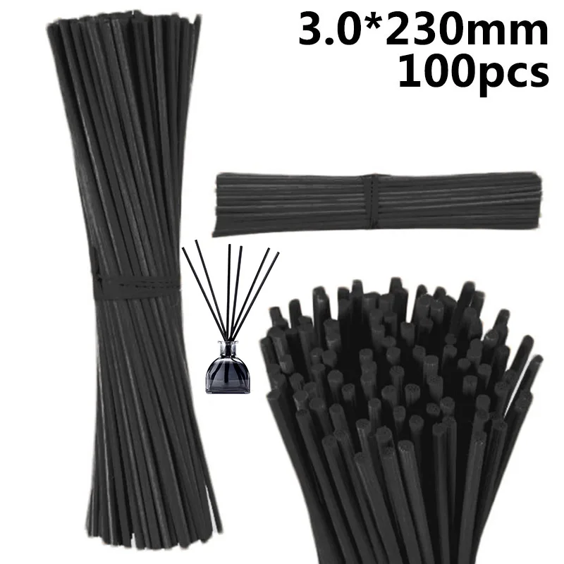 100pcs Bathroom Natural Rattan Fireless Reed Diffusers Fragrance Aroma Replacement Wood Sticks 3x230mm Living Room Home Decor