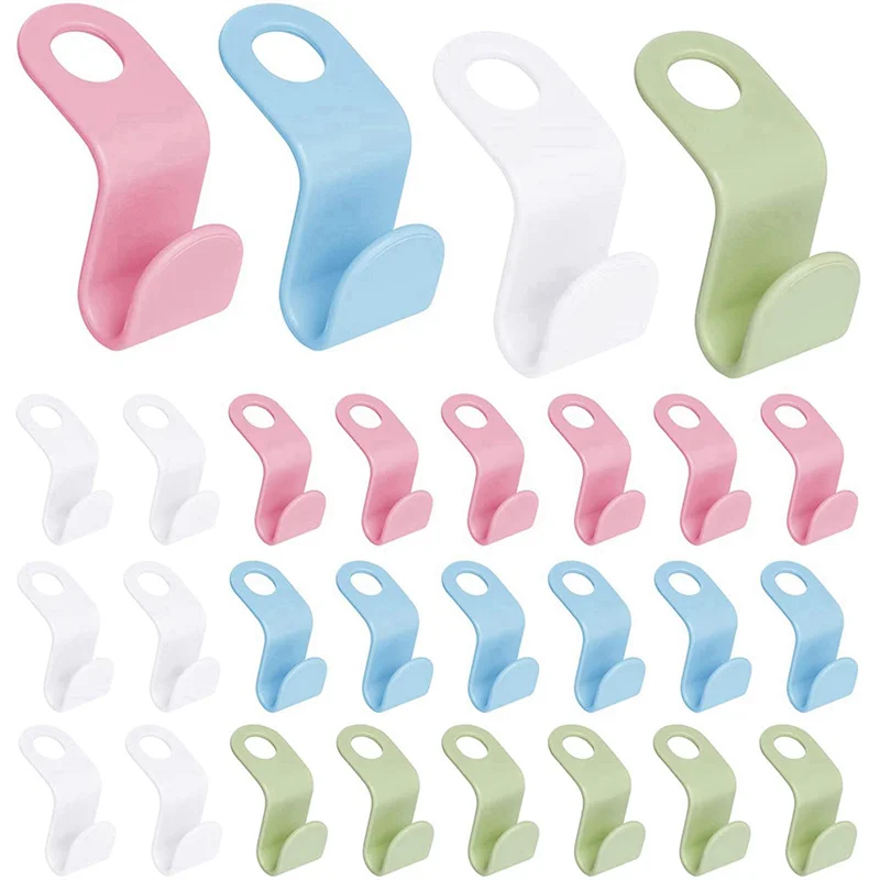 48-Piece Clothes Hook Connection Hook, Folding Hook, Hanger Link Buckle, 4 Colors