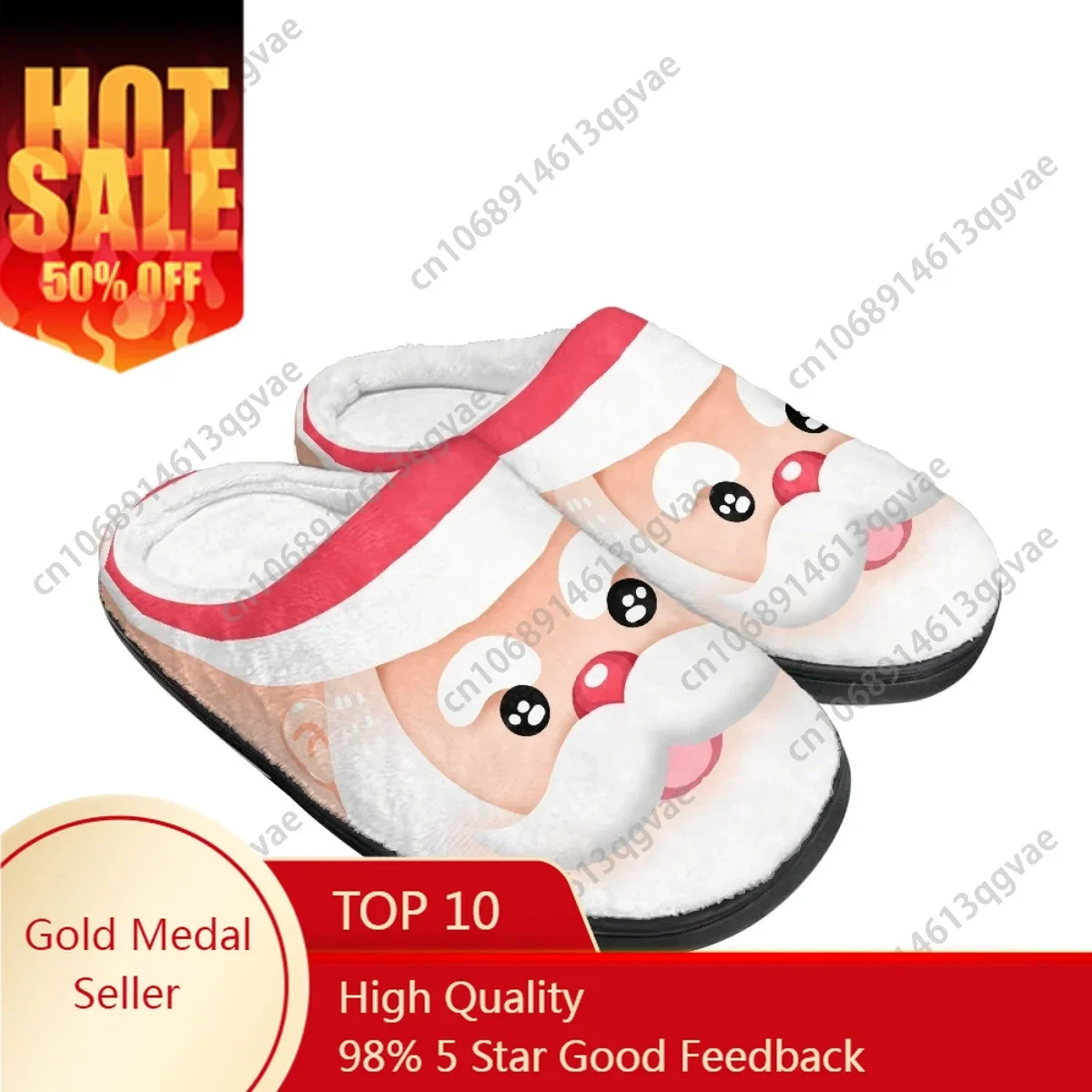 

2025 New Arrival Winter Christmas Santa Claus Home Cotton Slippers Mens Womens Teenager Plush Bedroom Keep Warm Custom Slipper