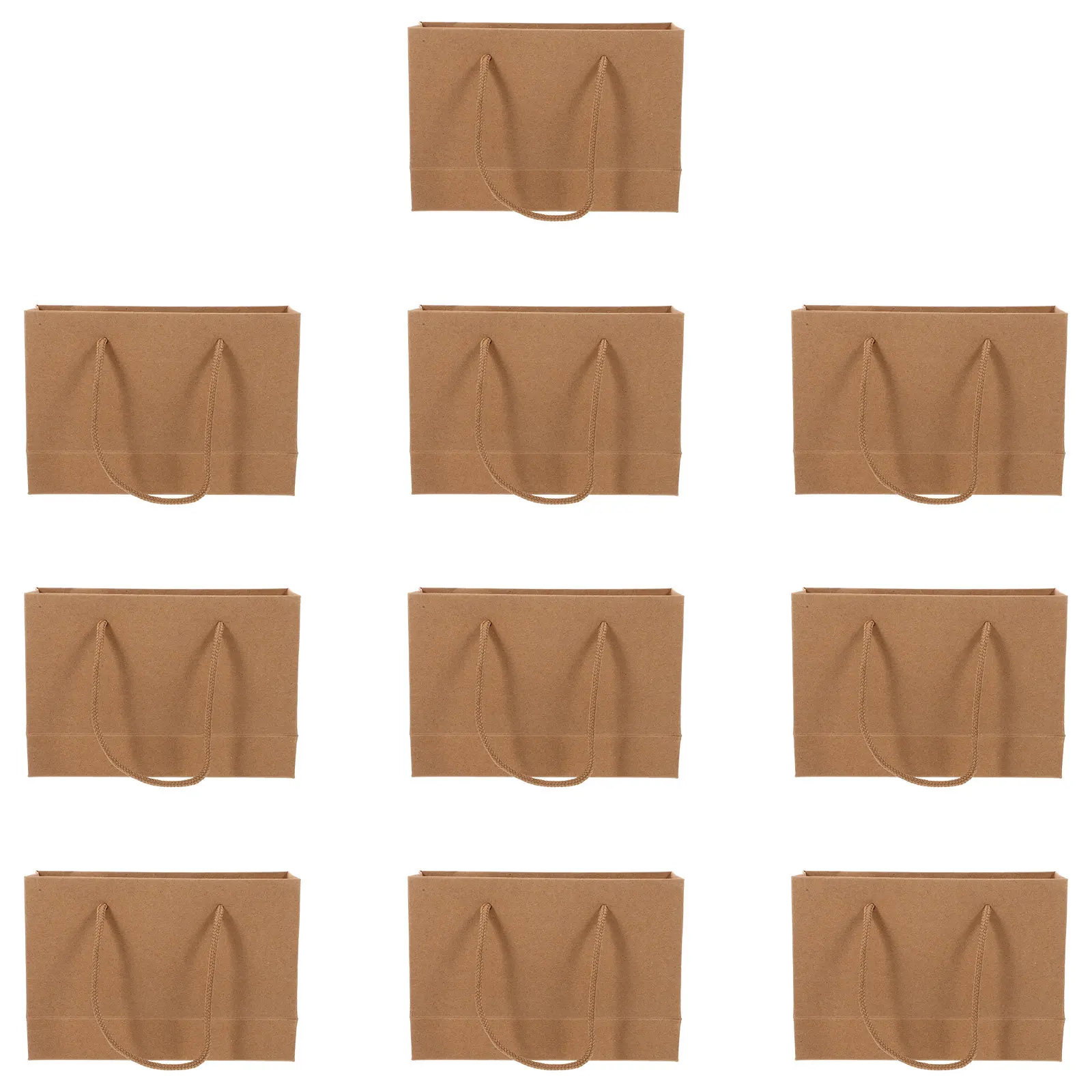 

10pcs Kraft Paper Bags Durable Sturdy Large Capacity Gift Packaging Storage Bag Snack Party Favor With Handle For Clothing Gift
