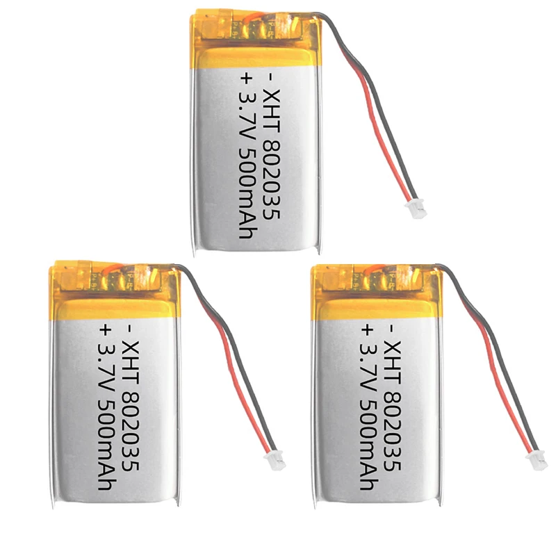 1-4 قطعة 802035 بطارية 500 مللي أمبير 3.7 فولت بطارية ليثيوم بوليمر ل ساعة ذكية مصباح يدوي لعبة كهربائية لوحة المفاتيح الماوس #6