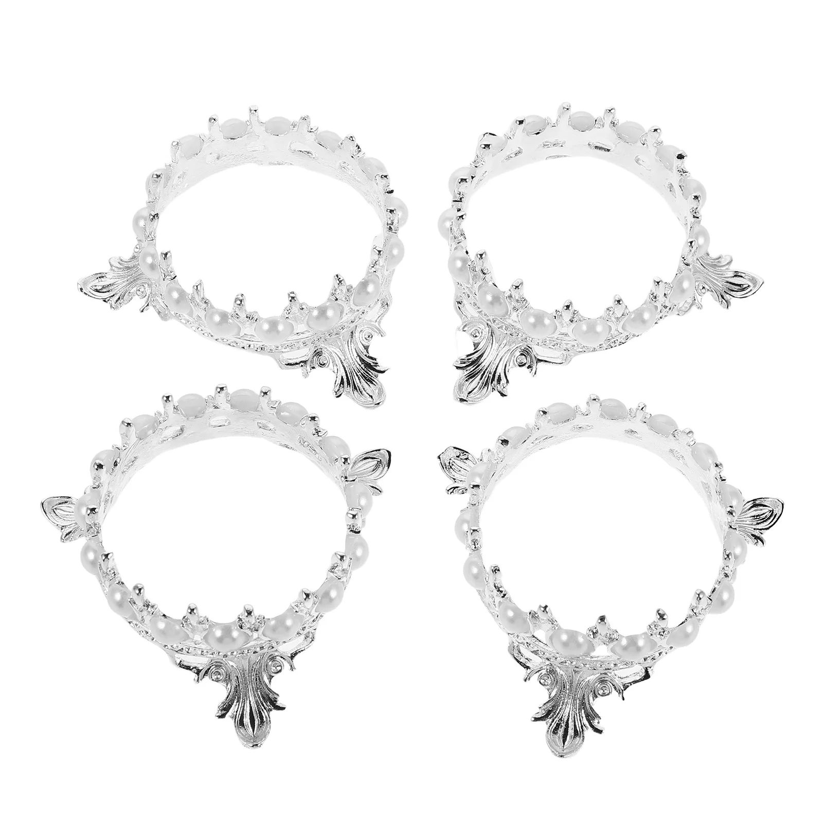 ที่วางปากกาเพ้นท์เล็บแบบมงกุฎย้อนยุค 4 ชิ้น พร้อมไข่มุกปลอม อุปกรณ์ทำเล็บ ที่เก็บของ ที่วางโชว์ ที่วางปากกาเพ้นท์เล็บสำหรับโต๊ะเครื่องแป้ง