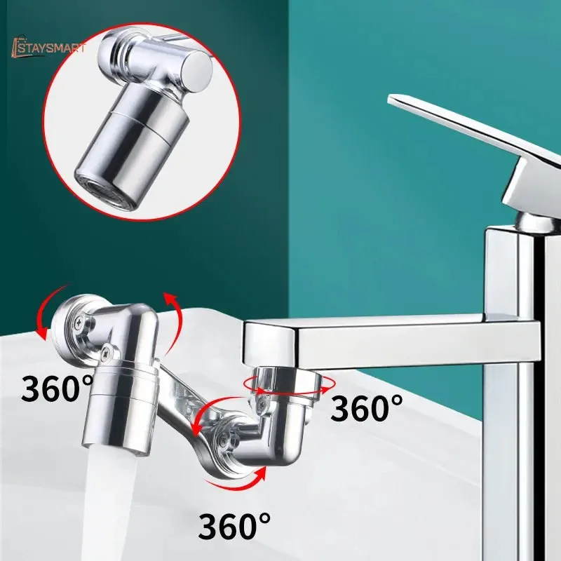 Alloy Rotatable Faucet Extenders Bathroom Faucet Aerator Splash Filter Kitchen Tap Washbasin Faucets Bubbler Nozzle Robotic Arm