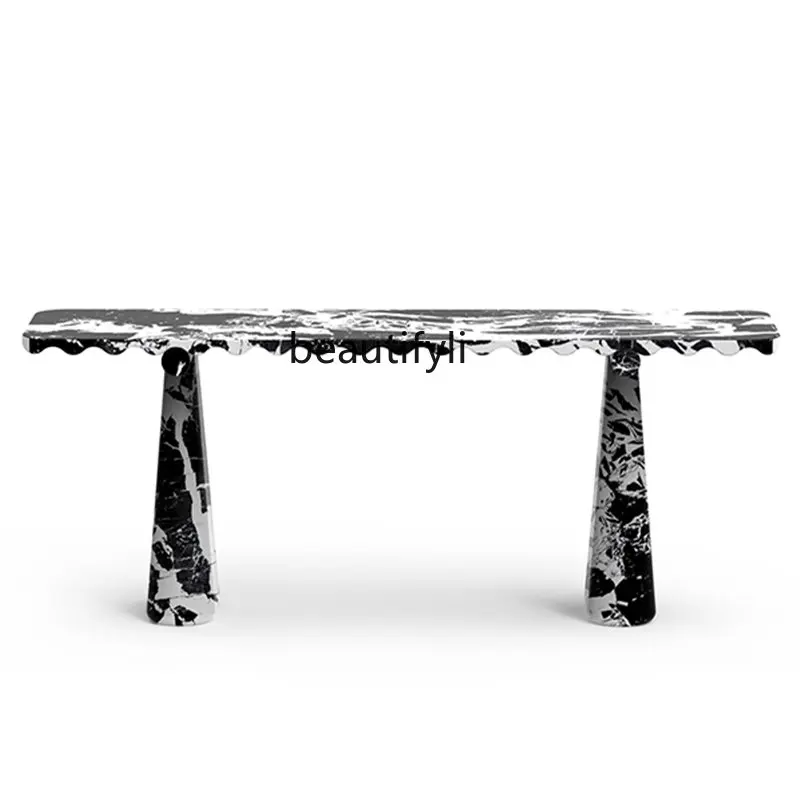 Modern Minimalist Home Natural Black Marble Console Tables Home Corridor Wall Table Console furniture