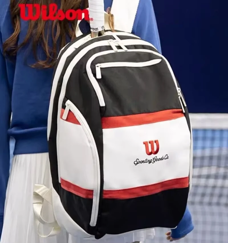 Wilson Tennis Racket Backpack COURAGE Series Multifunctional Court Sports Bag Holds up to 2 Rackets Professional Tennis Bag
