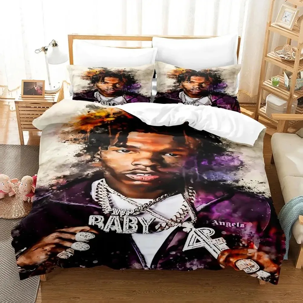 3D Print Lil Baby Rapper Bedding Set Duvet Cover Bed Set Quilt Cover Pillowcase Comforter king Queen Size Boys Adult Bedding