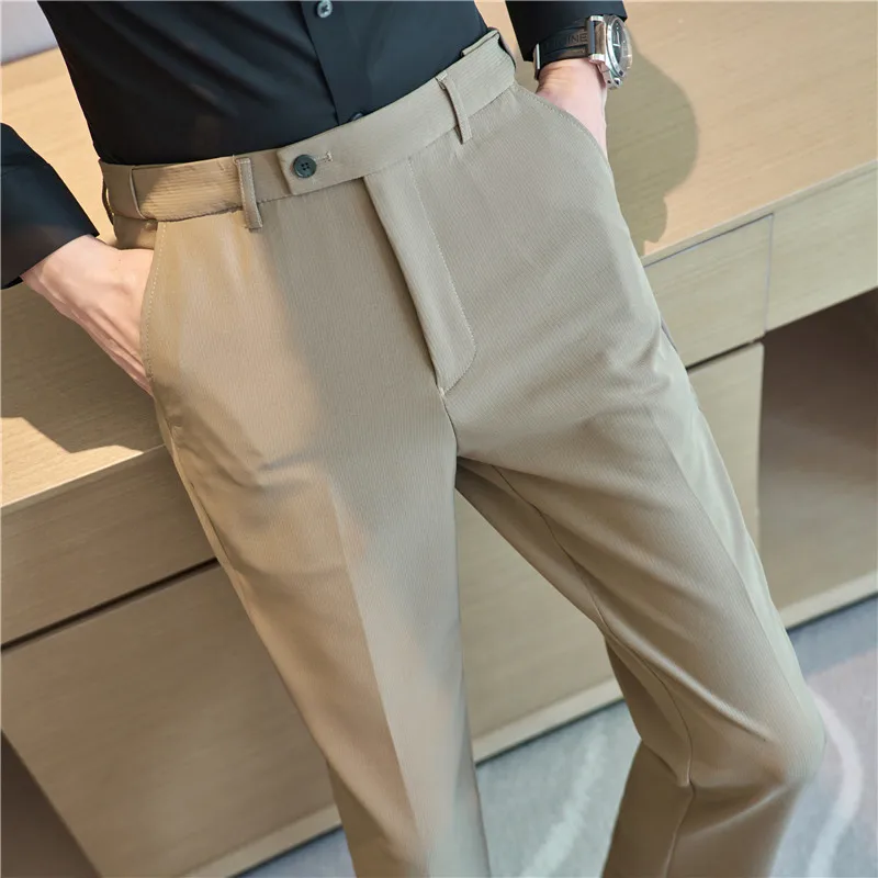 2023 Fashion Pants For Men For Suits Fashion Slim Fit Skinny Streetwear Plain Color Office Trousers Youth Suit Pants Wedding 38