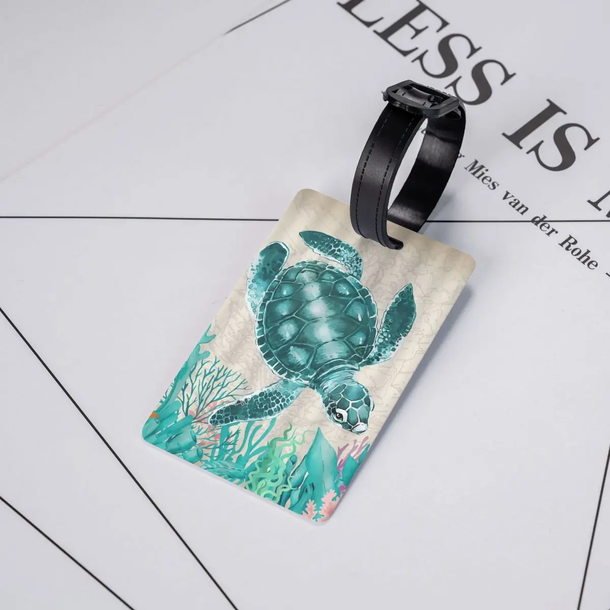 Custom Ocean Sea Turtle Luggage Tag Custom Baggage Tags Privacy Cover ID Label