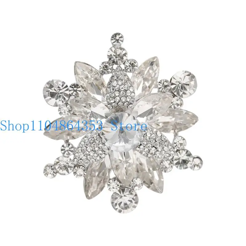 652F Stylish Flower Brooch Alloy Craftsmanship Comfortable Formal Attire