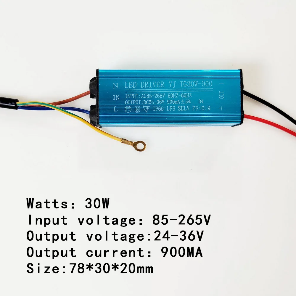 LED Driver 10W 20W 30W 50W 60W 70W 100W Adapter Transformer AC85V-265V to DC 24-36V Power Supply Floodlight IP65 Waterproof