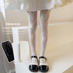 girls' pantyhose Summer mesh thin Lolita princess stockings Children's breathable mesh leggings Butterfly silk stockings