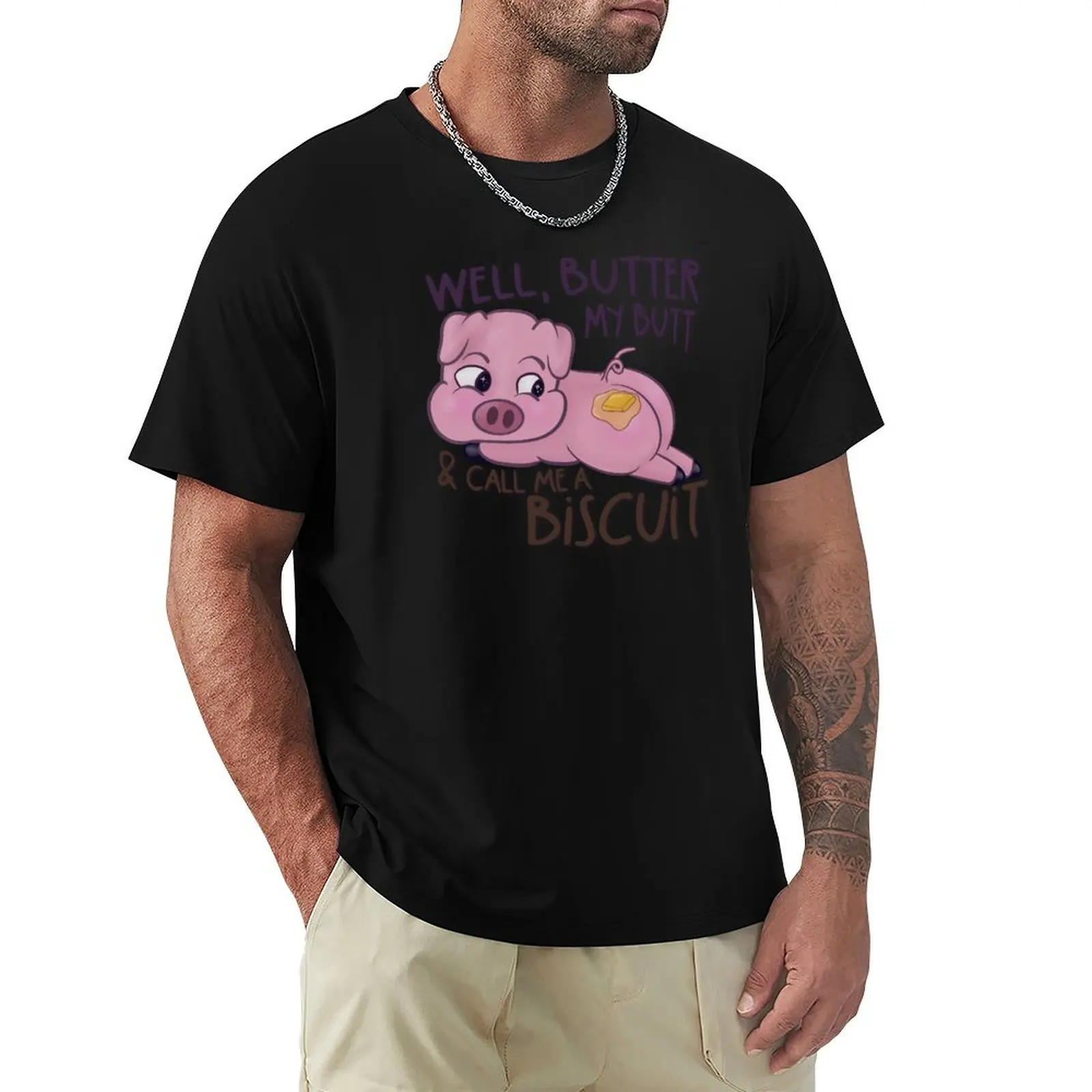 Buttered ham biscuit T-Shirt Soft Touch Basic Cotton T-Shirt