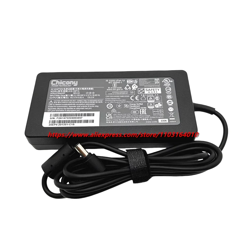 Chicony A18-135P1A A16-135P1B 19.5V 6.92A 135W A135A007P AC Adapter For MSI GS63 7RD GL72M ADP-135KB T Laptop Power Supply 5.5mm