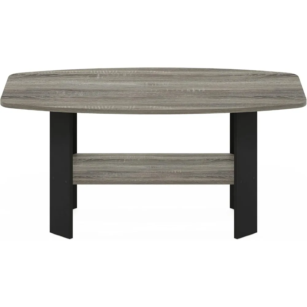 Mesa de centro de diseño Simple, roble francés gris/negro