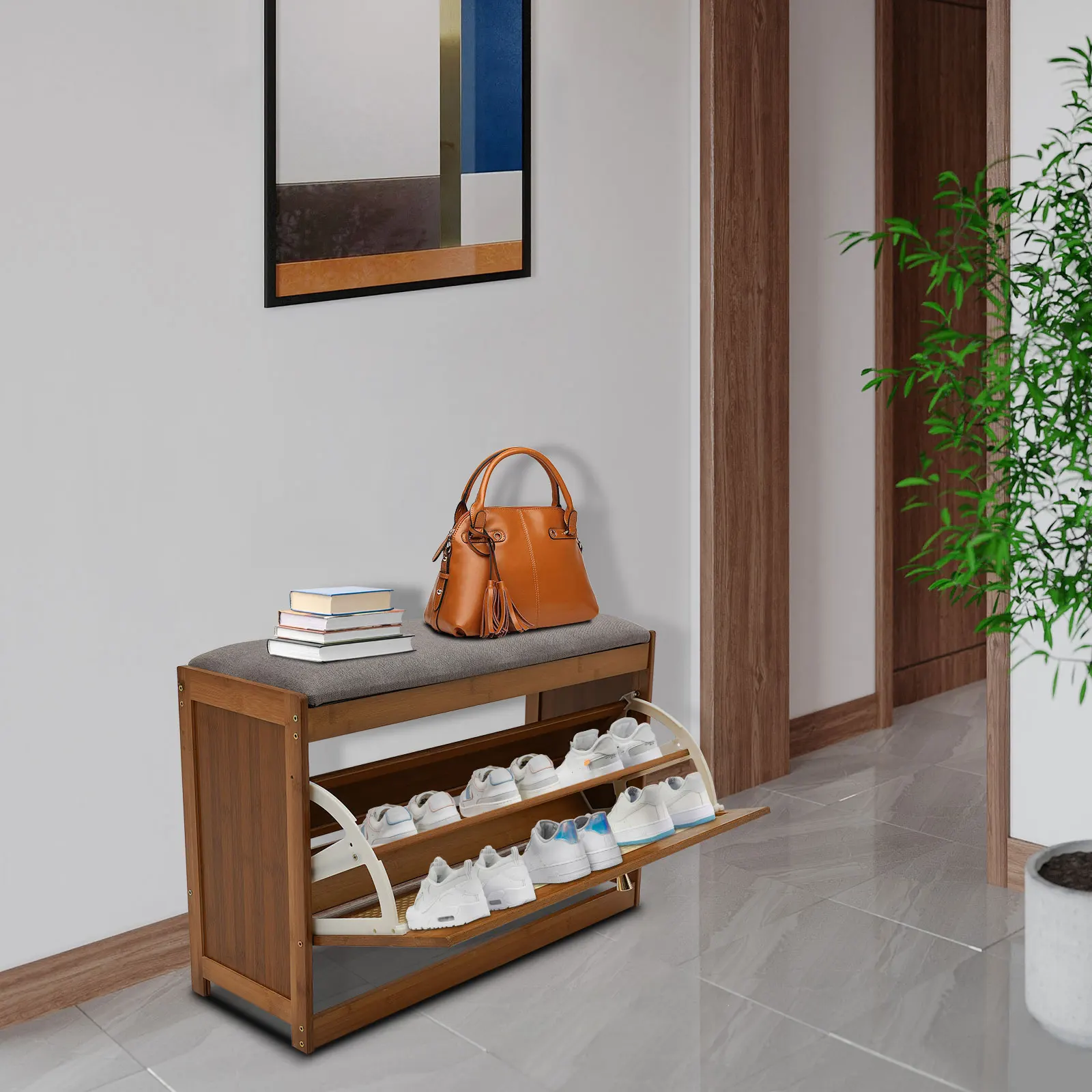 

Табурет для хранения обуви Органайзер для обуви в прихожей Многоцелевой шкаф для пеленания обуви 70x24x44 см