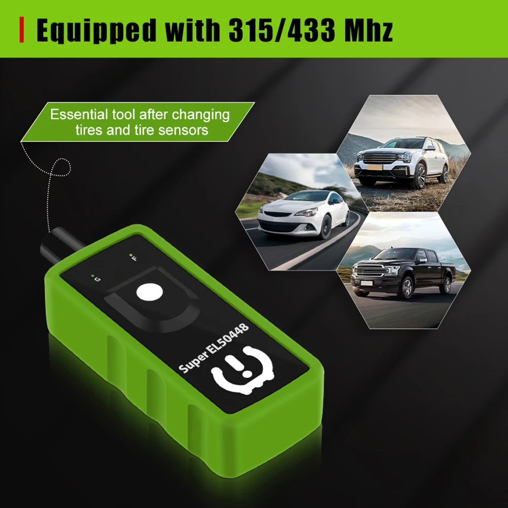 SUPER EL50448 TPMS Relearn Tool 2 IN 1 Car Tire Pressure Monitor System Sensor Reset Tool for Ford Buick Cadillac Opel Lincoln