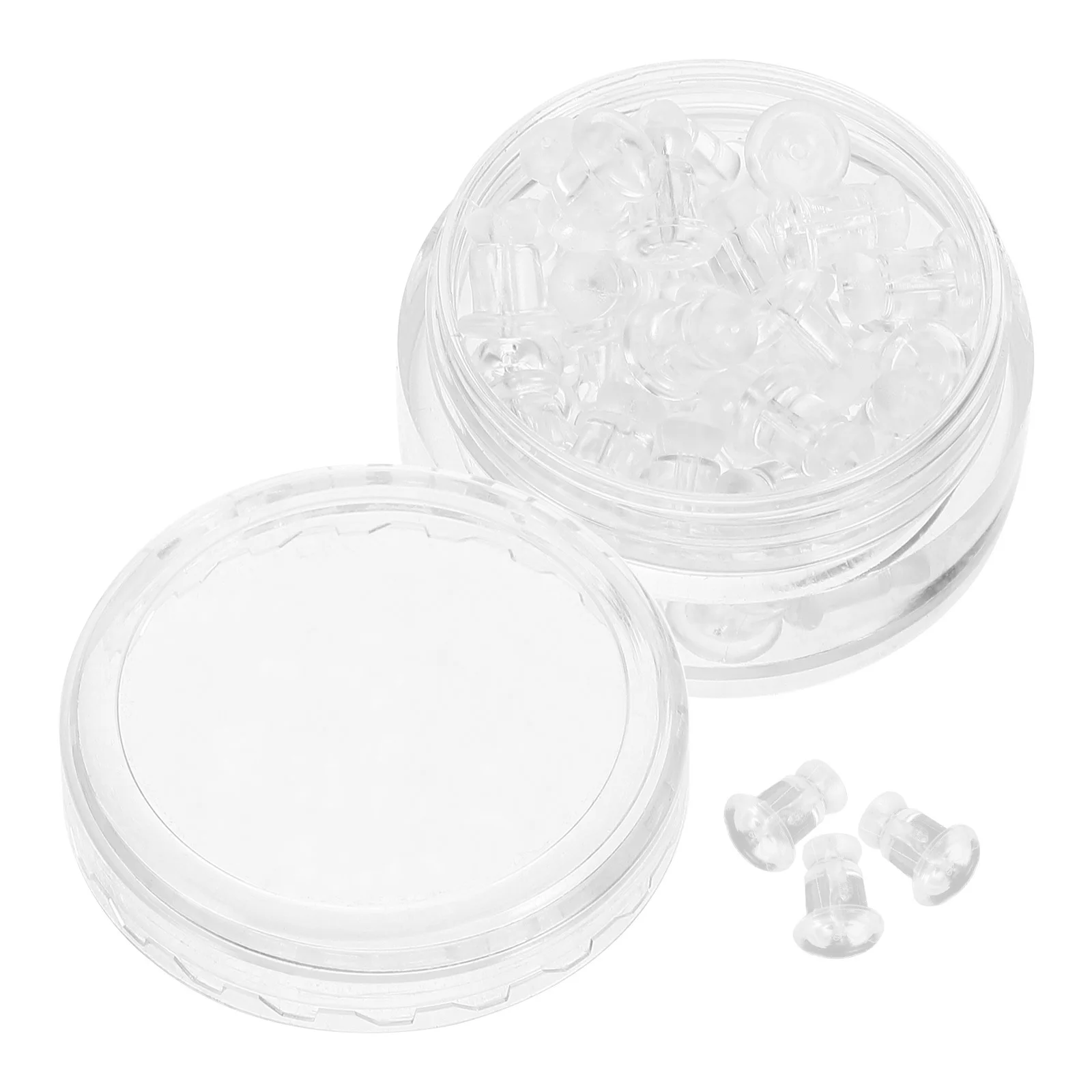 

1 Box Earring Backs Plastic Ear Plug Cap Simple Style Safe Locking Replacement Studs Stoppers for Heavy Earrings Jewelry