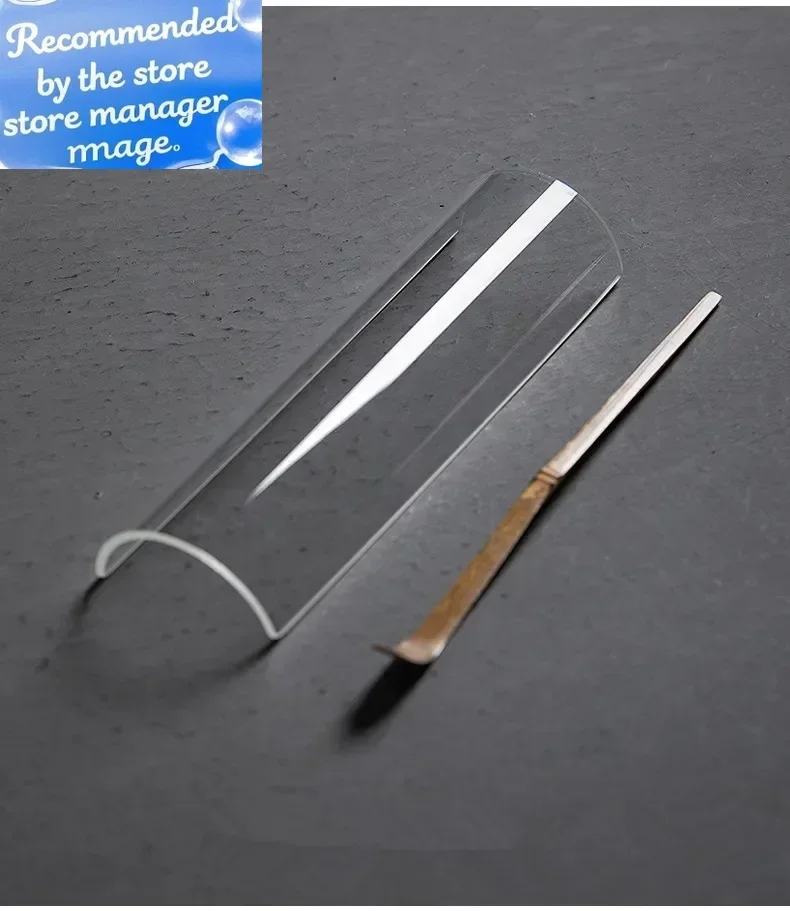 

Прозрачная стеклянная чайная ложка, бамбуковая чайная палочка, набор из двух предметов, бытовой держатель для чая, посуда для кунг-фу