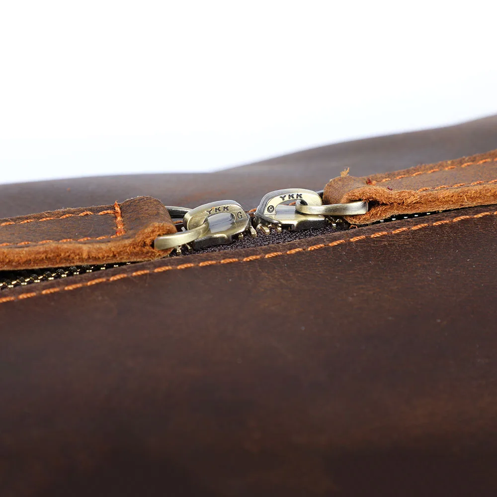 S.WORKER Luxuriöse Reisetasche aus Vollnarbigem Rindsleder im Vintage-Stil, Große Handgepäcktasche – Detail 18