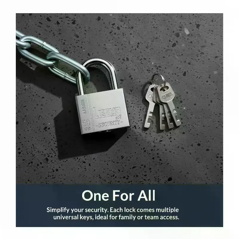 1 PCS High Security Stainless Steel Keyed Alike Padlocks Cut Resistant Shackle For Gates Lockers Warehouse
