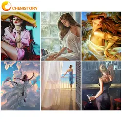 CHENISTORY Modern Painting By Numbers Paint Kit Coloring By Numbers Ladies Diy Crafts For Adults Gift Wall Decor Canvas Painting