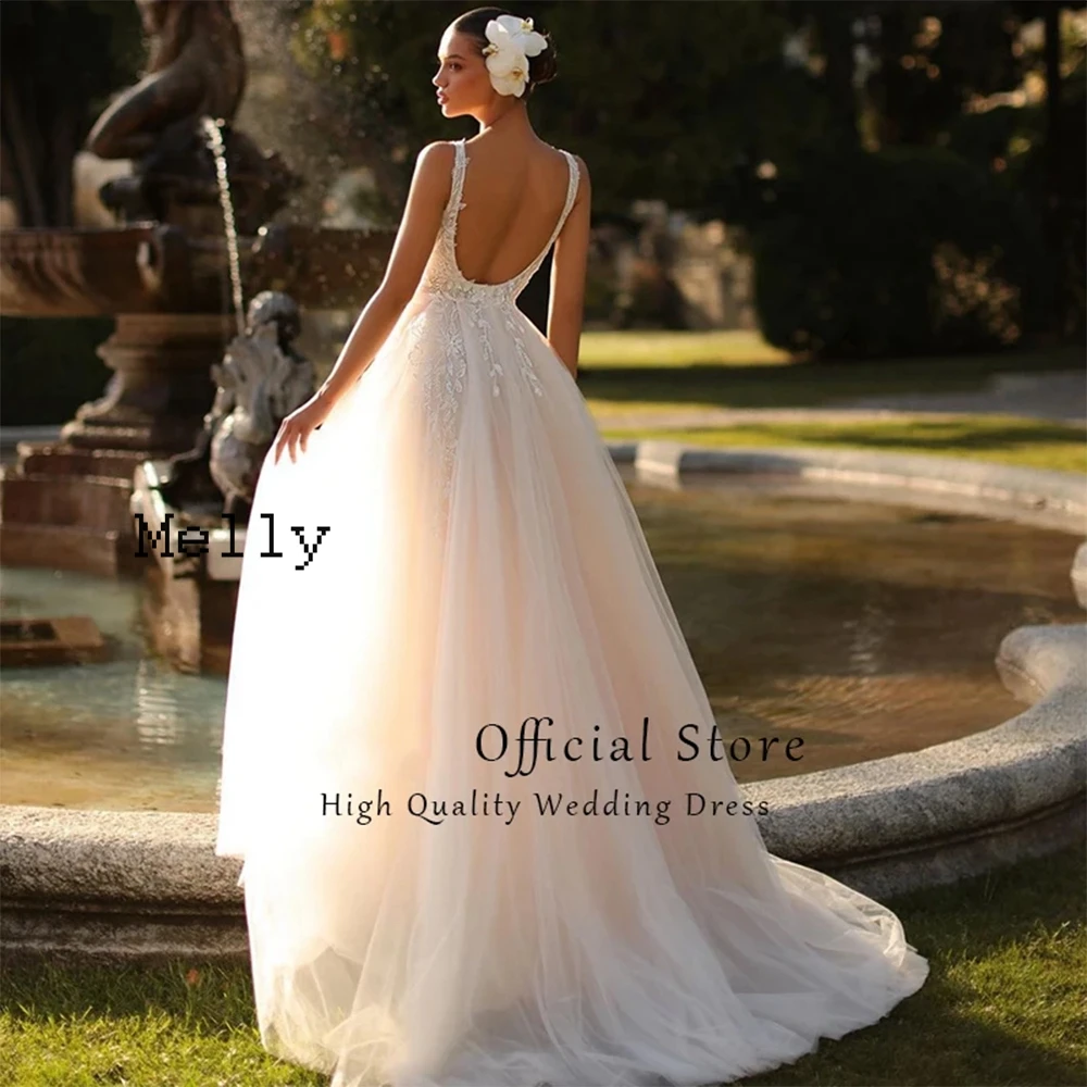 Modern V Neck Wedding Dresses for Women Cap Sleeve Bridal Gowns Side Slit Bridal Gowns with Lace 2024 Summer Vestido De Novia