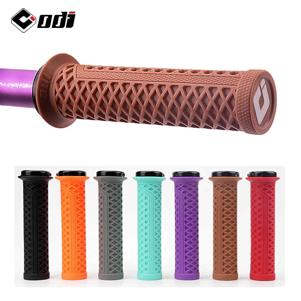 ODI VS-21 MTB Handlebar Grips Silicone Lock-On Bicycle Cover Updated Waffle Pattern Anti-slip Shock Absorption Handle Parts