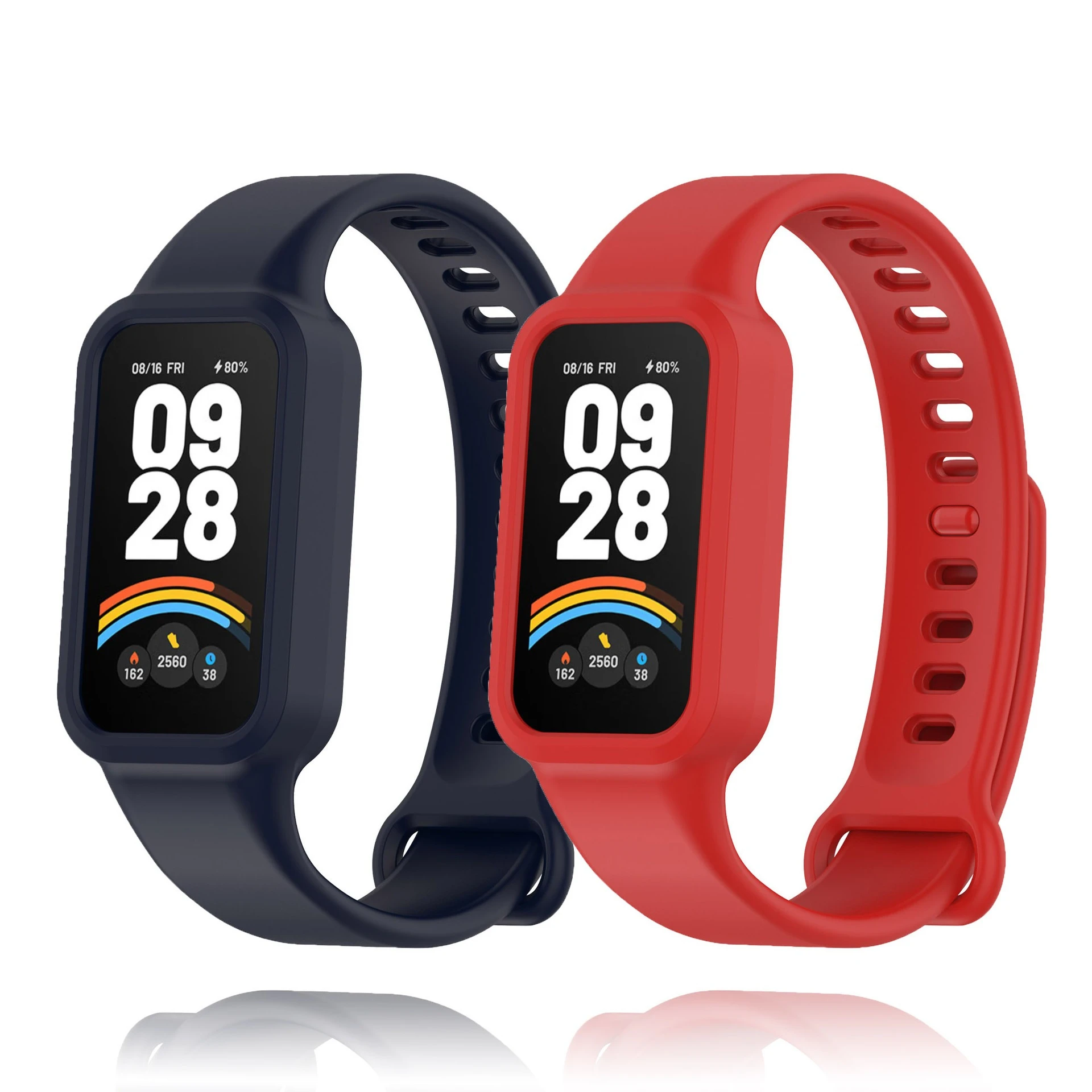 Integrated Silicone Watch Strap Suit for Xiaomi Miband9 Active and Redmi Band3 Classic Integrated Silicone Strap