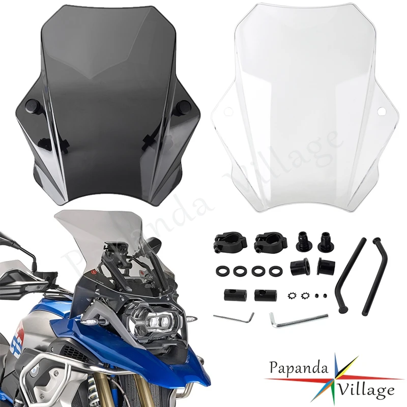 Universal Clear/Smoke  Motorcycle Polypropylene Windscreen Windshield Deflector  For KAWASAKI BMW R1200GS R1250GS R1200 1250