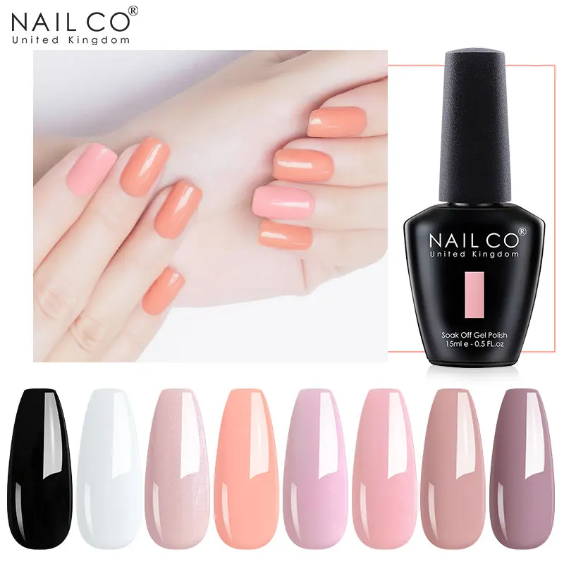 NAILCO 8PCS Set Colori Smalto per unghie Gel Nail Art Semi-permanente Vernice UV Forniture per unghie per professionisti Per manicure top coat