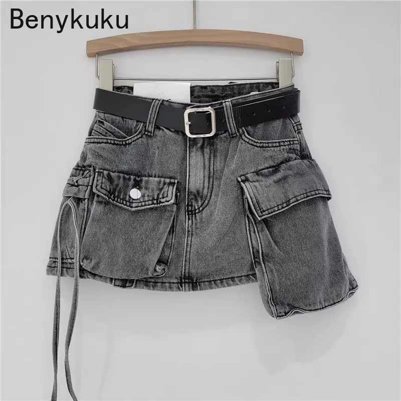 Krótka spódniczka dżinsowa Seksowna wysoka talia Kobiety Letnia moda Jean Gorąca spódnica Y2k Streetwear Jeans Club Party Casual Denim Short Skirts