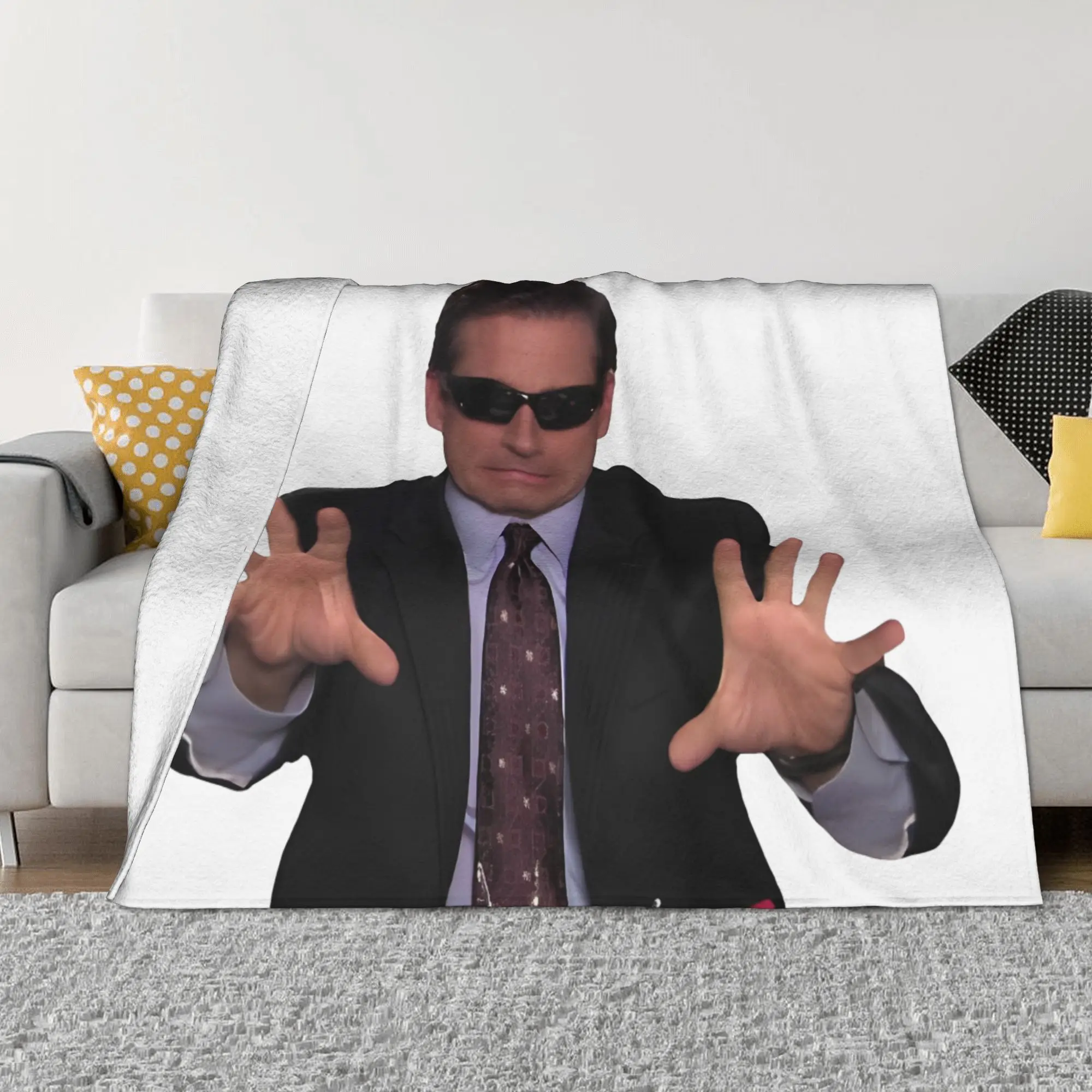 

Blind Guy McSqueezy Michael Scott The Office Blanket Cover Fleece Warm Throw Blankets for Car Sofa Couch Bed Rug