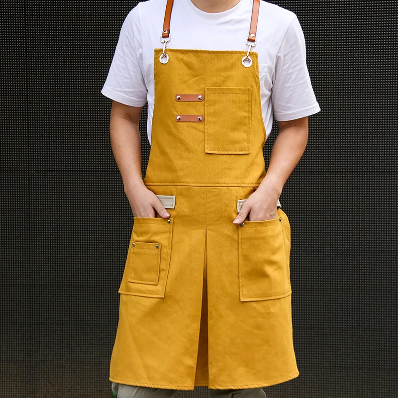 Apron Denim Hairstylist Milk Tea Cake Shop Barista Men and Women Flower Shop Work Clothes Hairdressing