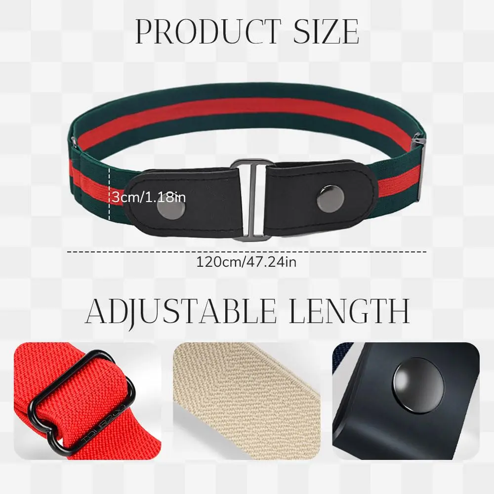 Invisible Buckle-Free Elastic Waist Belts No Buckle Stretch Belt for Women Comfortable Invisible Buckleless Belts